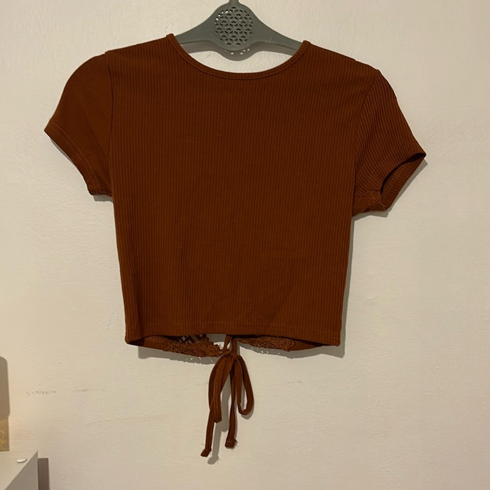 Rue21 Brown Lace Up Top